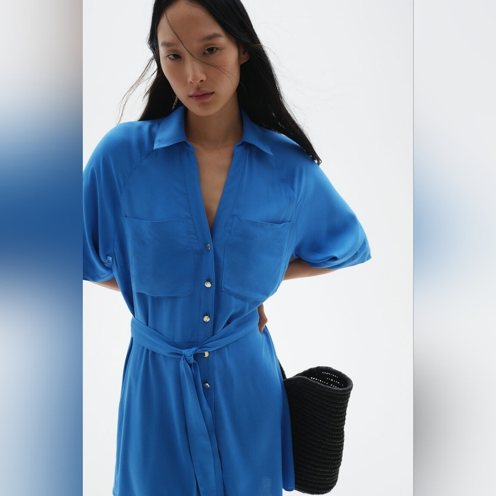 3/$25! H&M Tie Belt Shirt Dress